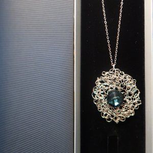 Earring And Necklace Set - Swarovski & SterlSilver